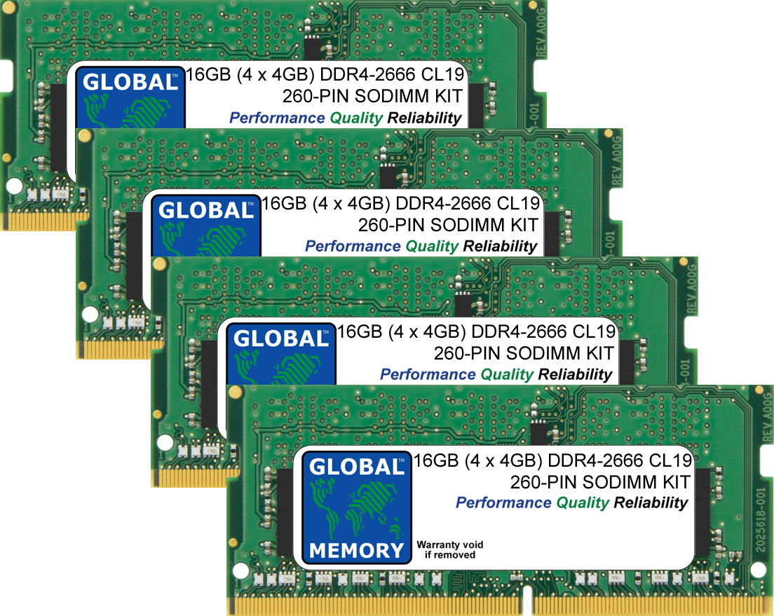 16GB (4 x 4GB) DDR4 2666MHz PC4-21300 260-PIN SODIMM MEMORY RAM KIT FOR ADVENT LAPTOPS/NOTEBOOKS